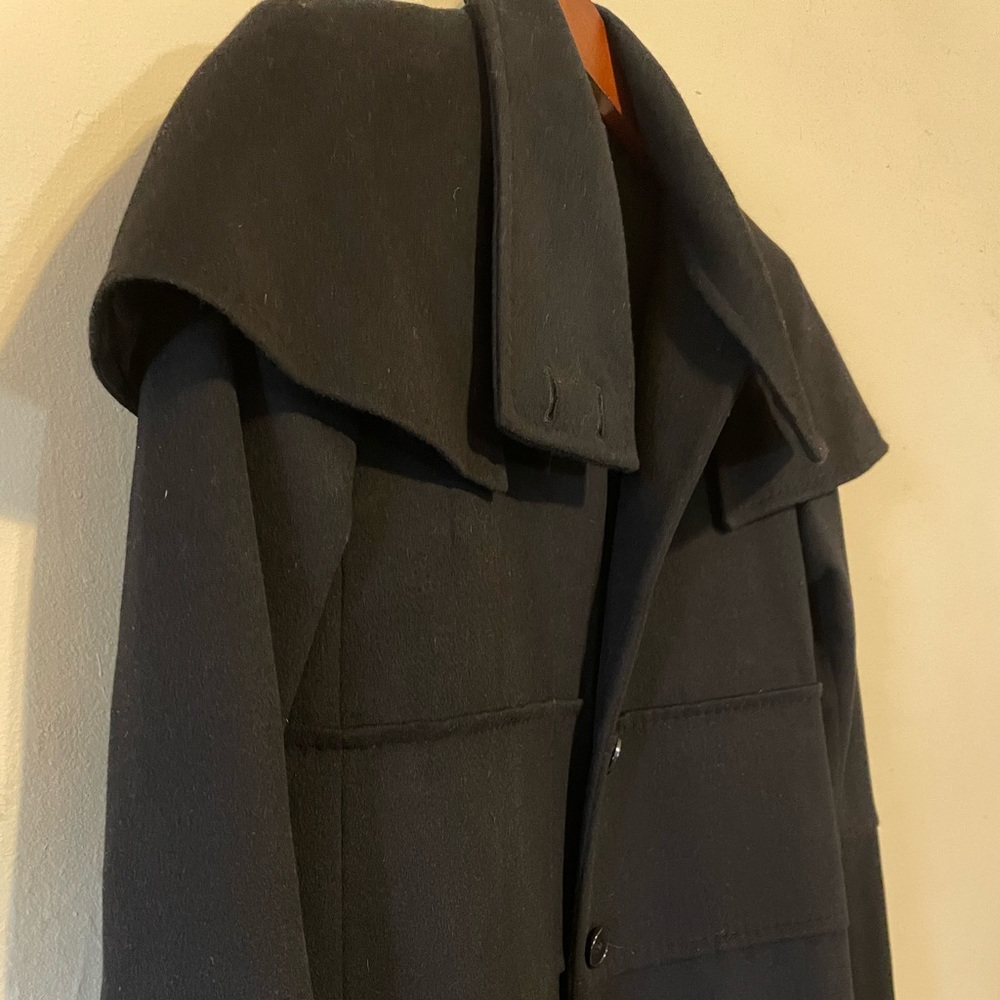 Stella McCartney Black Cashmere Wool Coat IT38